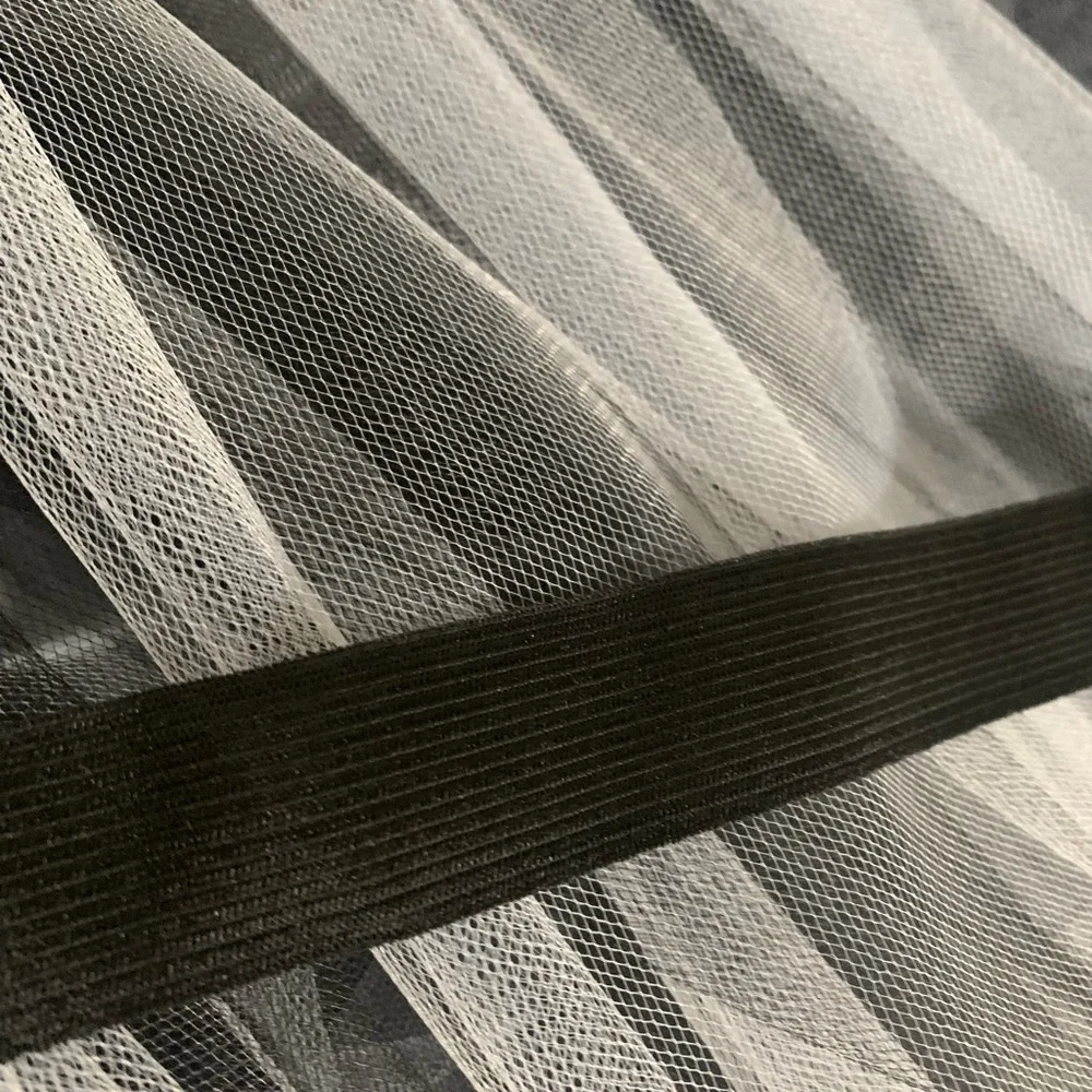 Handmade Tulle Table Skirt, Black and White